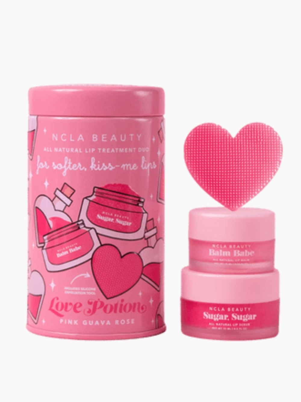 NWT NCLA Beauty Love Potion Pink Guava Rose Lip Treatment Duo - Pink